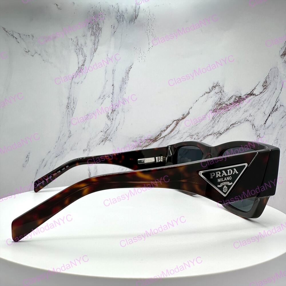 New PRADA Sunglasses Brown Root Tortoise Square Men's Plaque Logo - Picture 11 of 16
